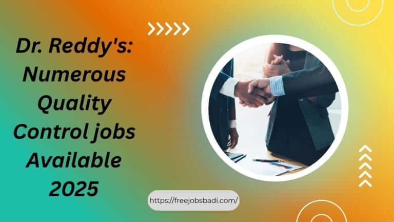 Dr. Reddy's: Numerous Quality Control Positions